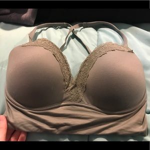 Olive green long lined NO WIRE Victoria Secret Bra